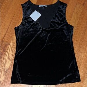 Chic Black Velvet Women's Tank Top